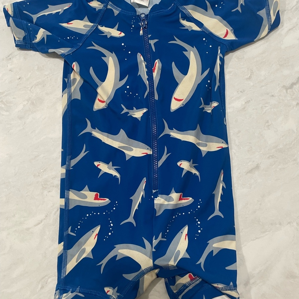 Hanna Andersson Blue Shark Print Swimsuit